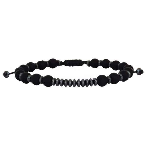 Ανδρικό βραχιόλι hematite - black beads
