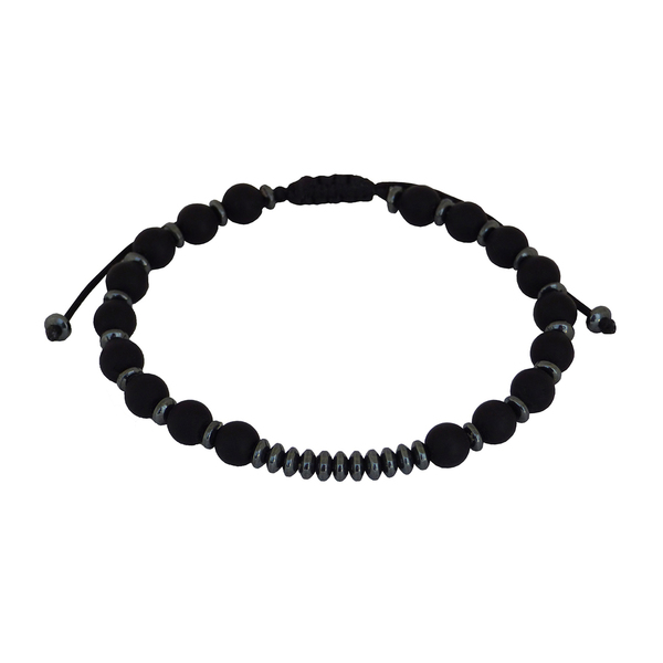 Ανδρικό βραχιόλι hematite - black beads