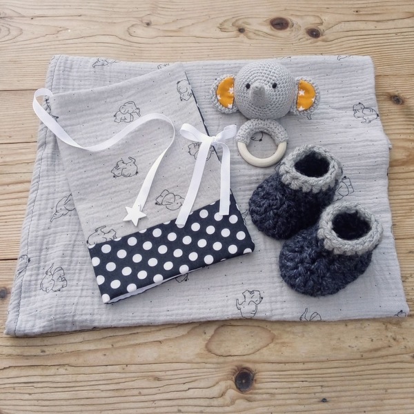 Gift box για αγόρι "Grey elephant" (4 κομμάτια)
