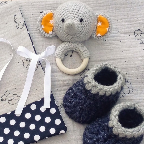 Gift box για αγόρι "Grey elephant" (4 κομμάτια)