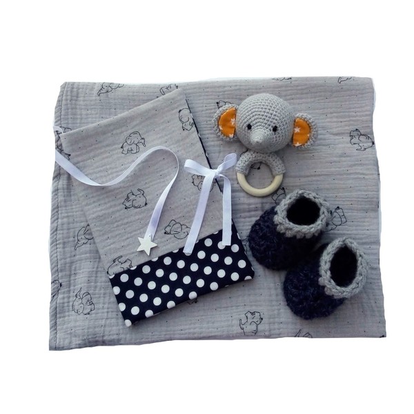 Gift box για αγόρι "Grey elephant" (4 κομμάτια)