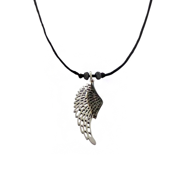 Ανδρικό μενταγιόν Φτερό ασήμι 925° silver-bl