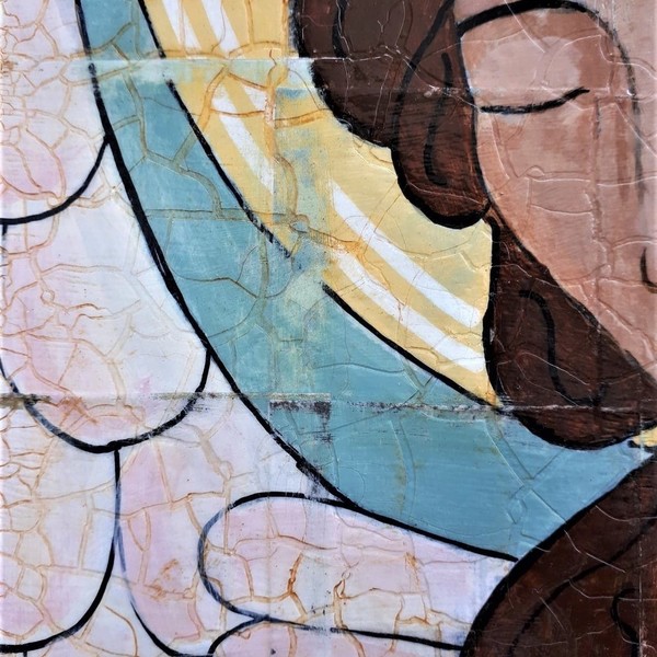 Mixed media πινακάκι με αγγελάκι
