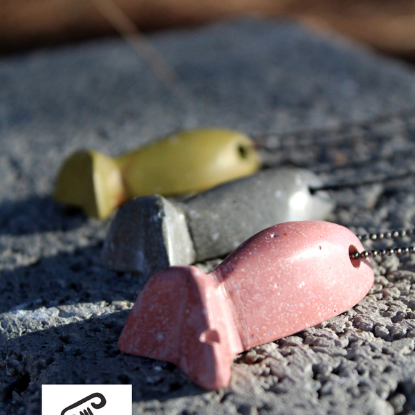 F I S H Concrete Pendant-Χειροποίητο Κρεμαστό από Τσιμέντο!