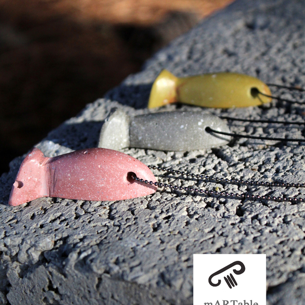F I S H Concrete Pendant-Χειροποίητο Κρεμαστό από Τσιμέντο!