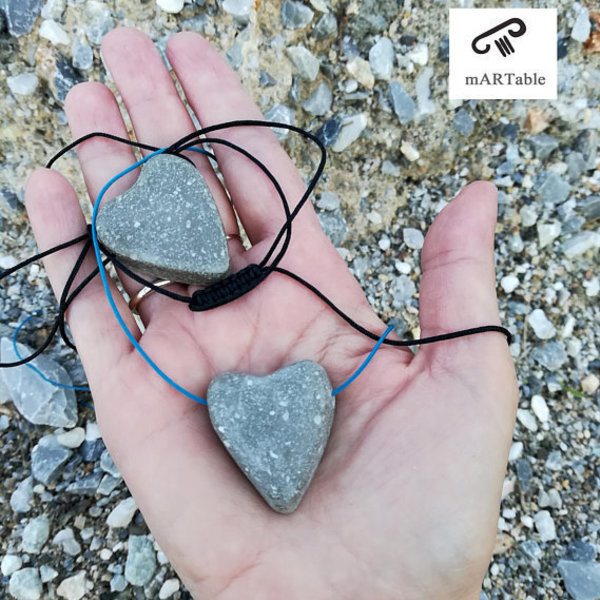 H E A R T Concrete Pendant-Χειροποίητο κρεμαστό καρδιά από τσιμέντο!