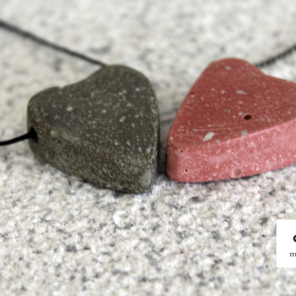 H E A R T Concrete Pendant-Χειροποίητο κρεμαστό καρδιά από τσιμέντο!