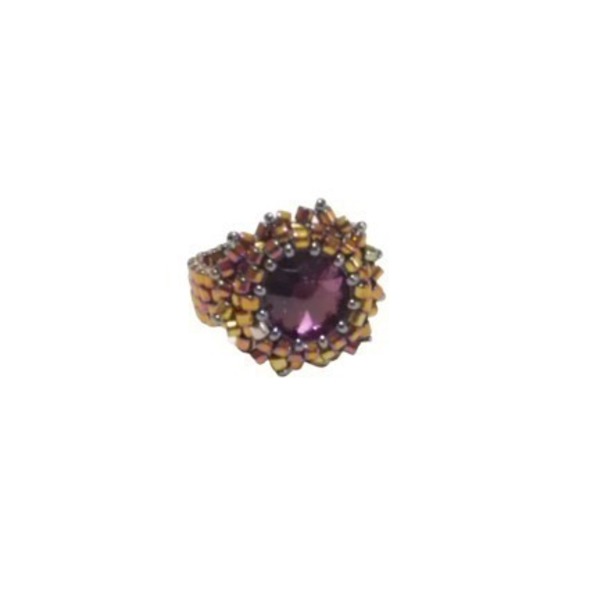Δχτυλίδι απο χάντρες με swarovski