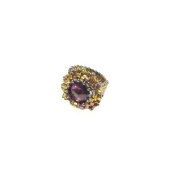 Δχτυλίδι απο χάντρες με swarovski