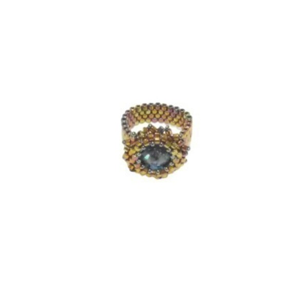 Δχτυλίδι απο χάντρες με swarovski