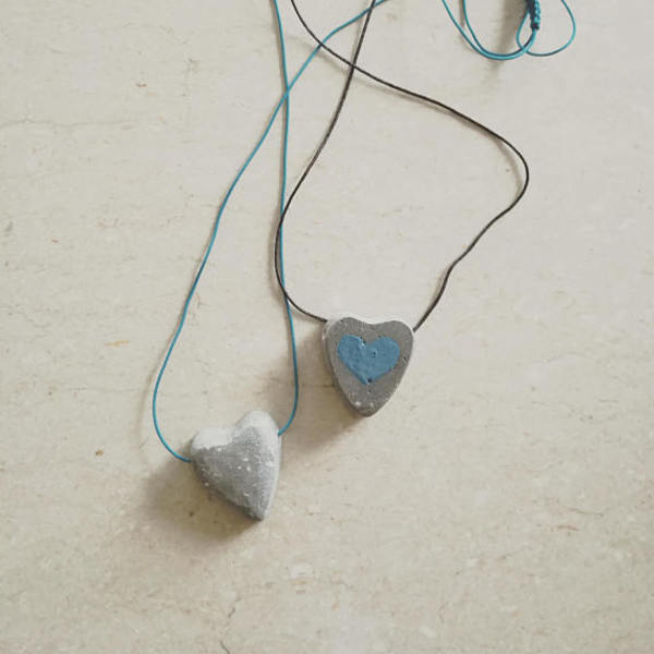 H E A R T Concrete Pendant-Χειροποίητο Κρεμαστό από Τσιμέντο!