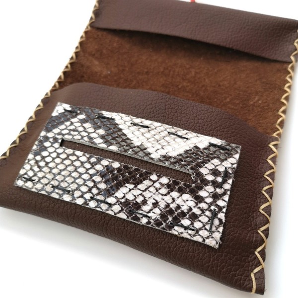 Δερμάτινη Καπνοθήκη Snake Skin Brown