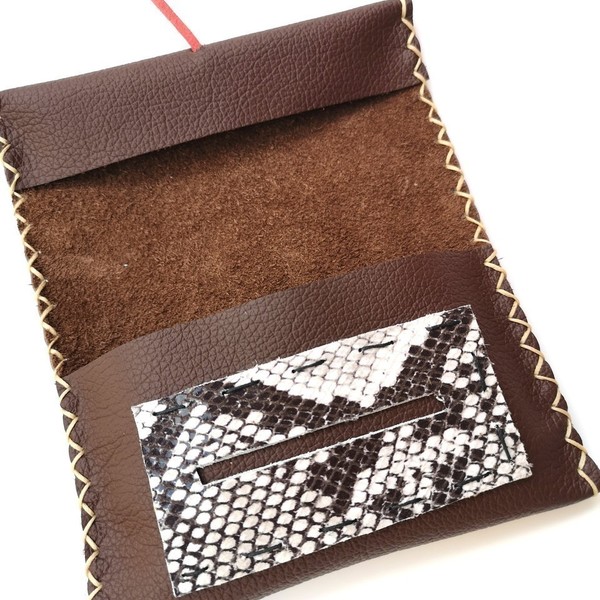 Δερμάτινη Καπνοθήκη Snake Skin Brown