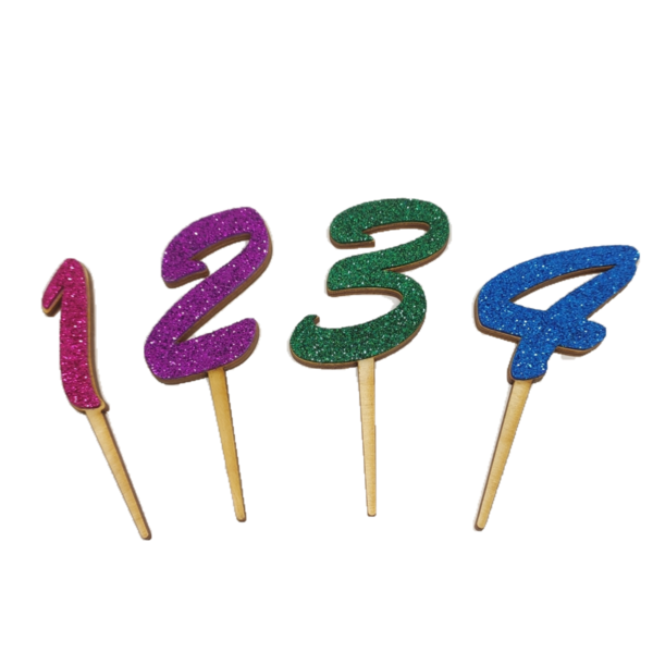 Cake topper Αριθμός με glitter για τούρτα