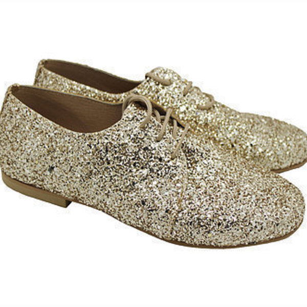 MARGO SHOES Plus Size Oxford "GLITTER DROPS" Χρυσό