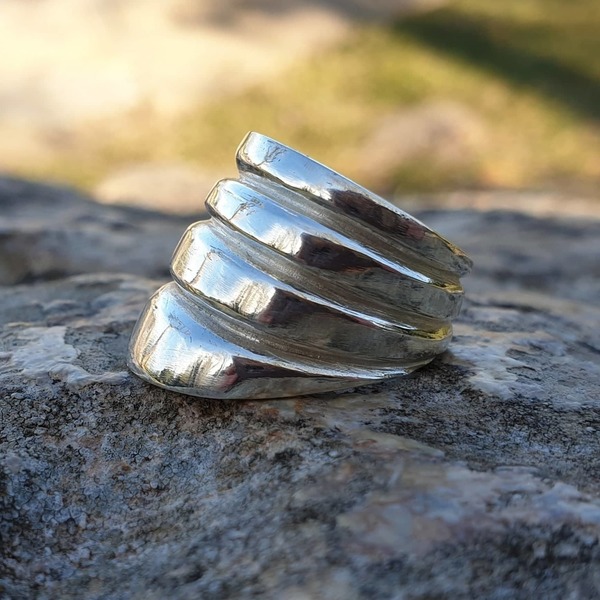 ''4 levels ring'' - Χειροποίητο δαχτυλίδι από ασήμι 925.