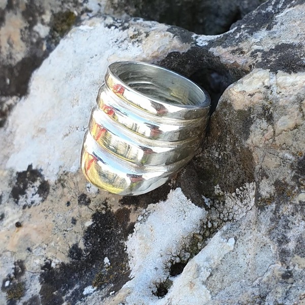 ''4 levels ring'' - Χειροποίητο δαχτυλίδι από ασήμι 925.