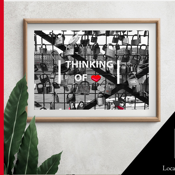 Poster 30*40 Thinking of Love - Παρίσι, Γαλλία | Φωτογραφικό Χαρτί