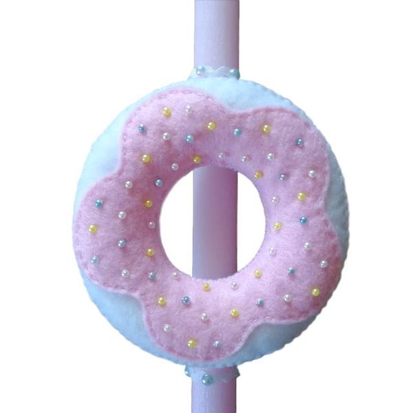 Αρωματική λαμπάδα "Donut" ροζ