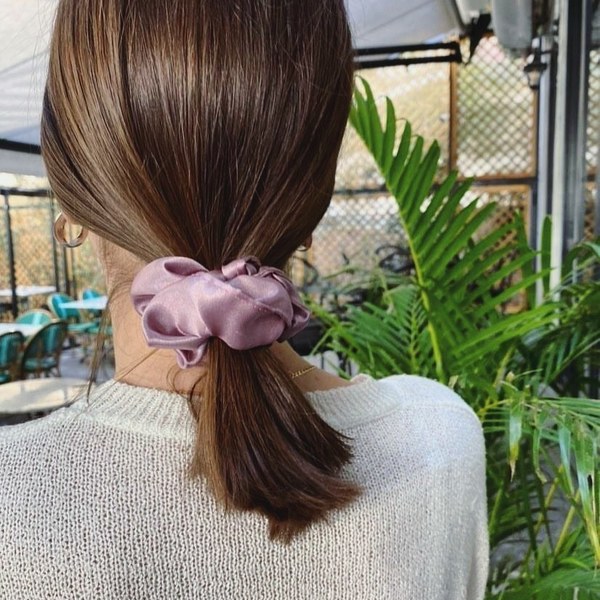 Satin nude scrunchie
