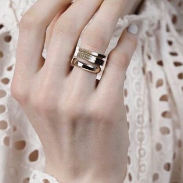 RIBBED SKULTUNA RING WIDE