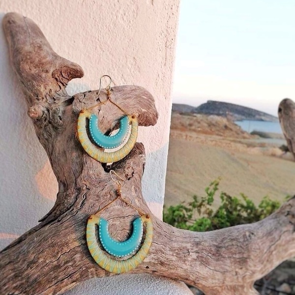 Boho Σκουλαρίκια ημικύκλια