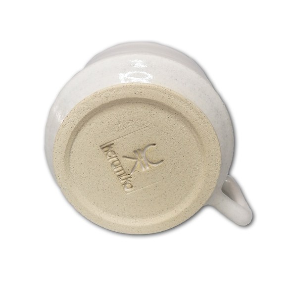 Χειροποίητη κεραμική κούπα, Milky white collection
