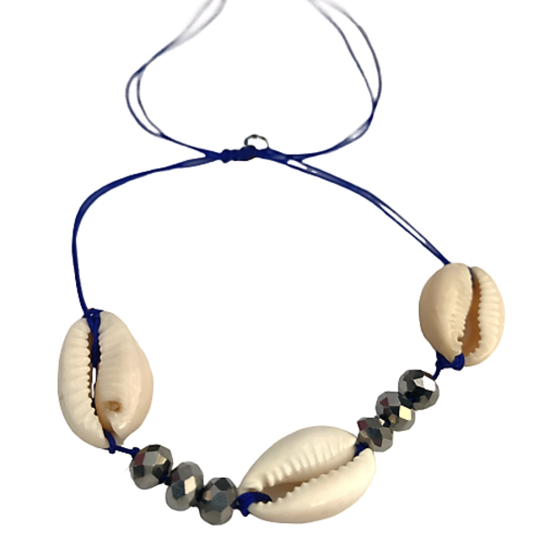 seashell anklet-χειροποίητο βραχιόλι ποδιού με κοχύλια και κρύσταλλα