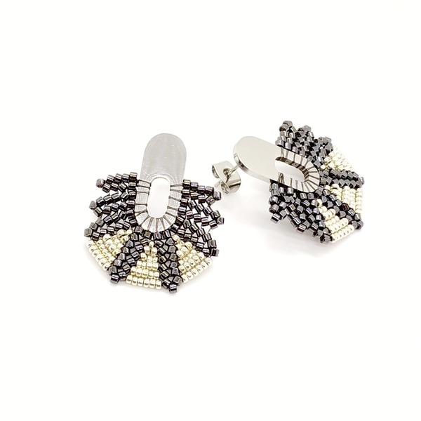 Καρφωτά σκουλαρίκια (stud earrings) από χάντρες miyuki
