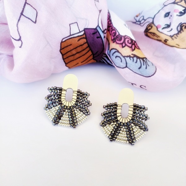 Καρφωτά σκουλαρίκια (stud earrings) από χάντρες miyuki