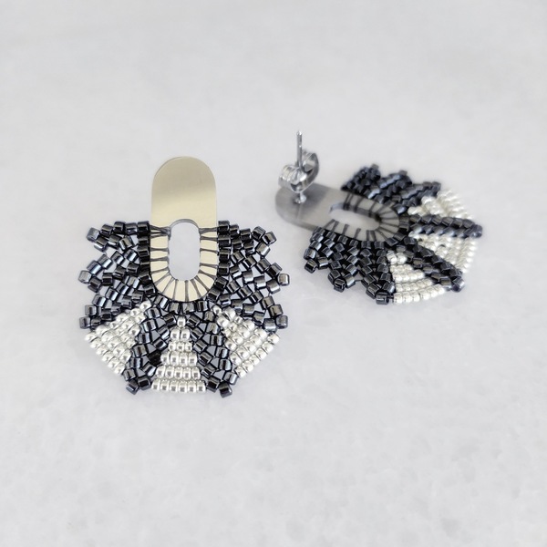 Καρφωτά σκουλαρίκια (stud earrings) από χάντρες miyuki