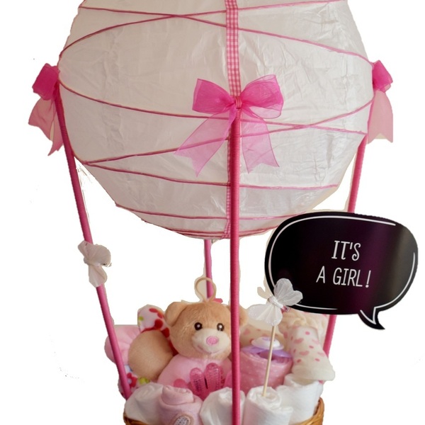 Diaper Cake (Diaper Pink Air Balloon