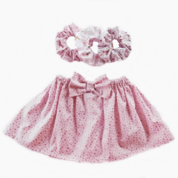 Φούστα παιδική σετ με λαστιχάκια τύπου scrunchie