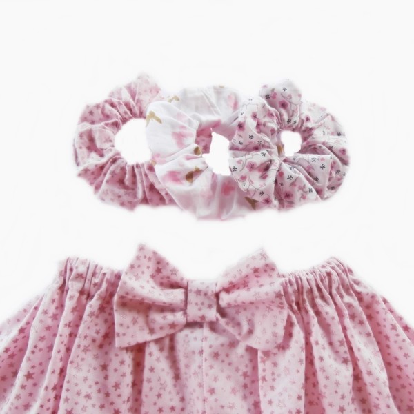 Φούστα παιδική σετ με λαστιχάκια τύπου scrunchie