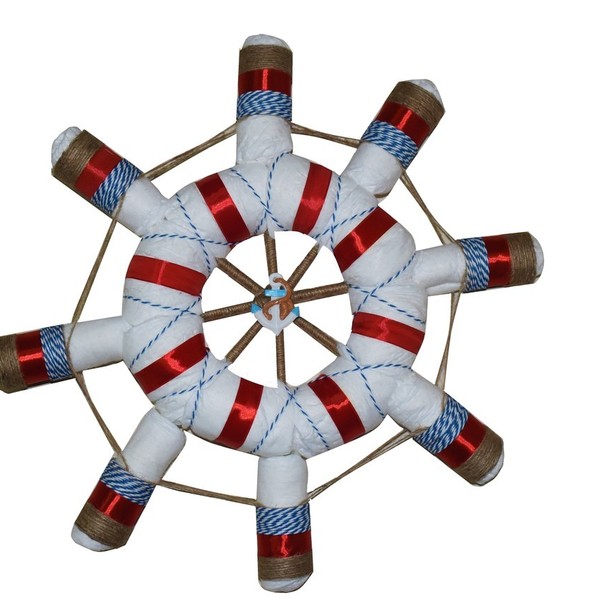 Diaper Cake (Nautical Wheel)