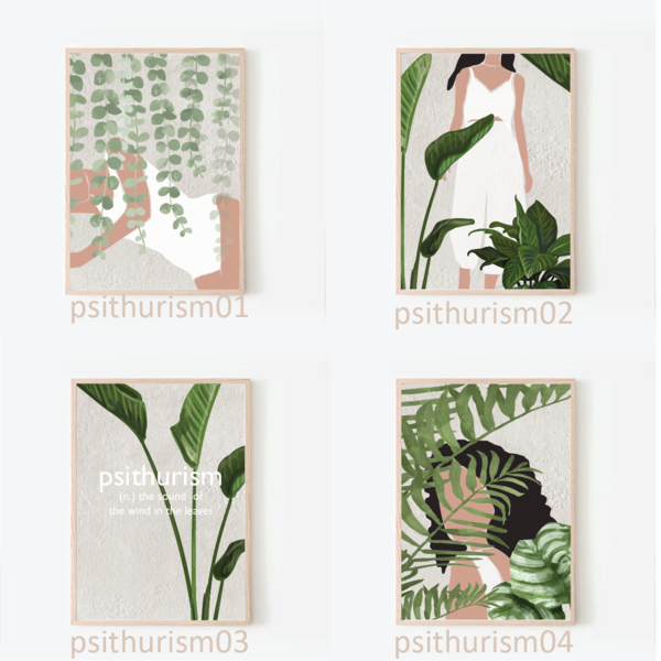psithurism | καδράκι με σύγχρονο artprint με φυτά | 13x18