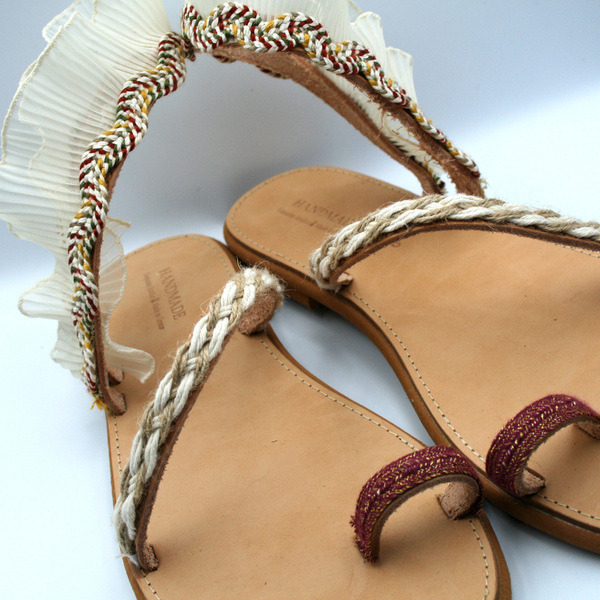 Gladiator flat sandals boho style.