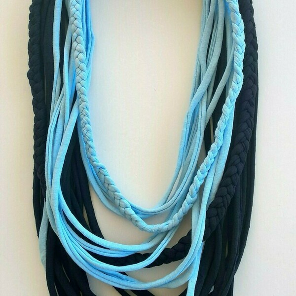 Braided boho scarf necklace/ κολιέ φουλάρι