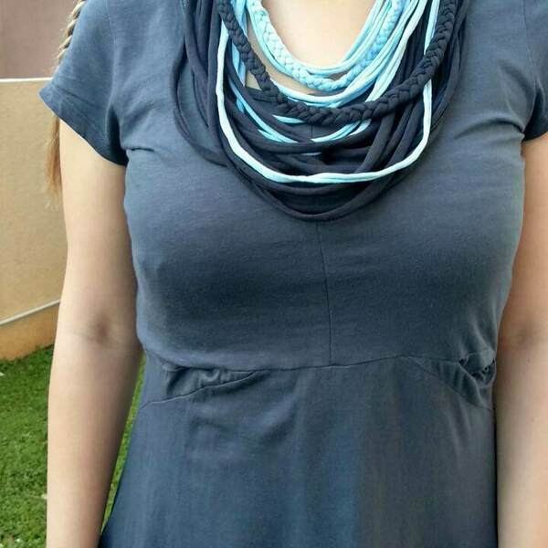 Braided boho scarf necklace/ κολιέ φουλάρι