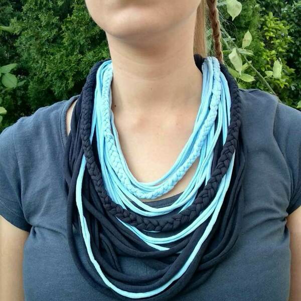 Braided boho scarf necklace/ κολιέ φουλάρι