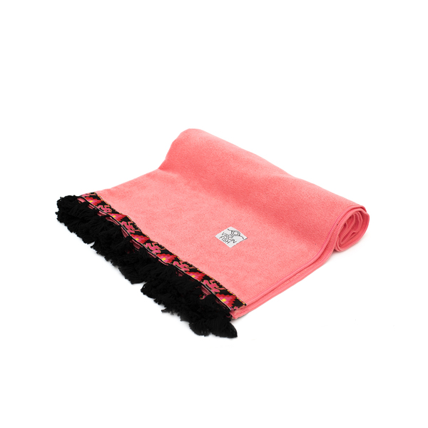 Monkeys παιδική microfiber πετσέτα θαλάσσης με μαύρες φούντες κ τρέσσα με μαϊμουδάκια