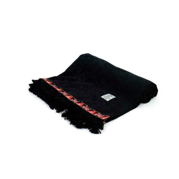 Monkeys παιδική microfiber πετσέτα θαλάσσης με μαύρες φούντες κ τρέσσα με μαϊμουδάκια