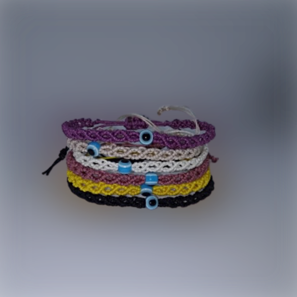 Βραχιόλι macrame ακρυλικό ματάκι