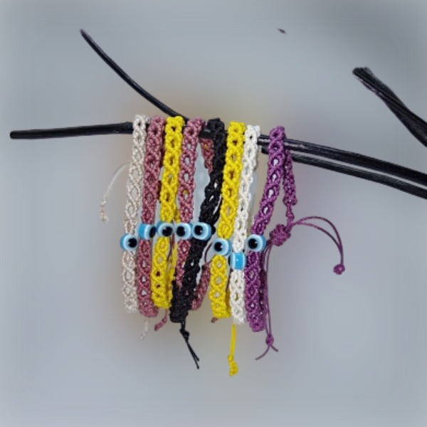 Βραχιόλι macrame ακρυλικό ματάκι