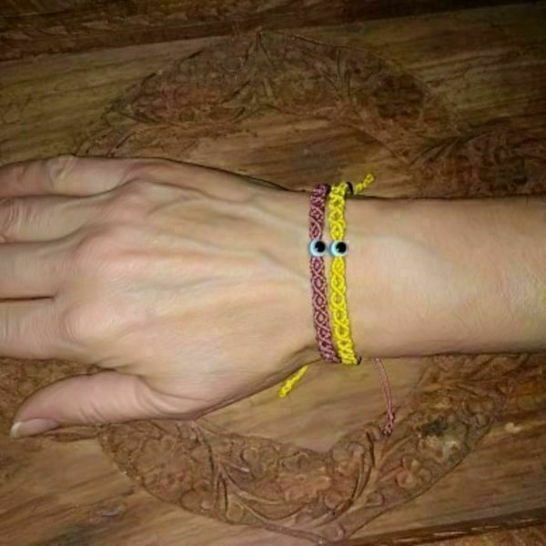 Βραχιόλι macrame ακρυλικό ματάκι