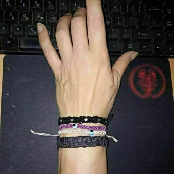 Βραχιόλι macrame ακρυλικό ματάκι