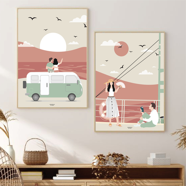 romance monsters | framed artprint | 21x30
