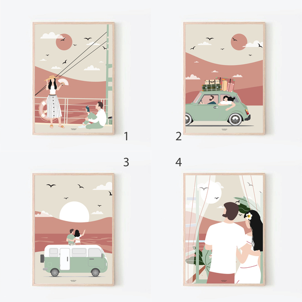 romance monsters | framed artprint | 21x30