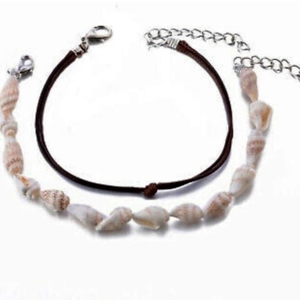 seashell anklets-βραχιόλι ποδιού με κοχύλια! 2τμχ