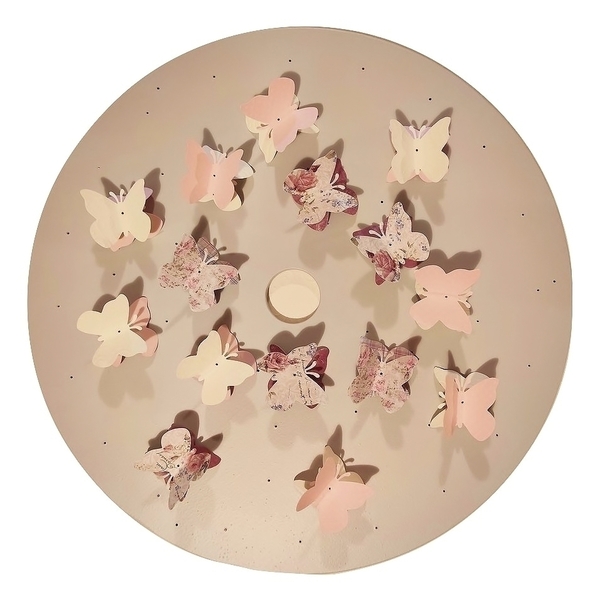 Handmade girly φωτιστικό. Γκρί - εκρού - baby pink - vintage floral